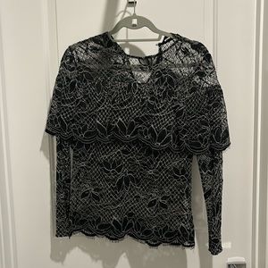 Black and white lace top